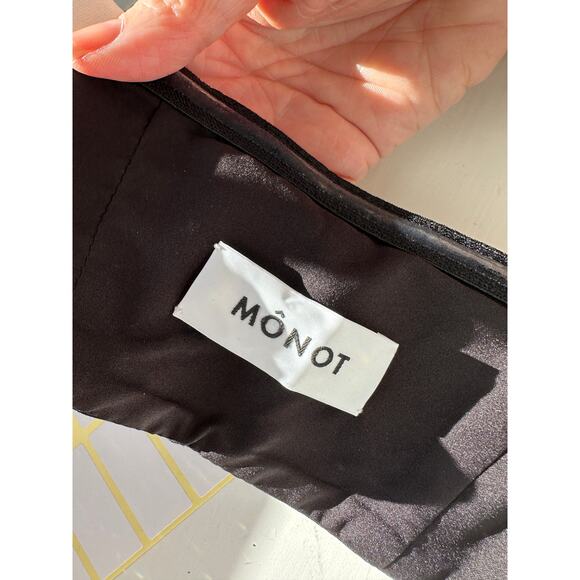 Mônot Black White Contrast Bustier Bra Crop Top Women’s Size 6 - Picture 11 of 16